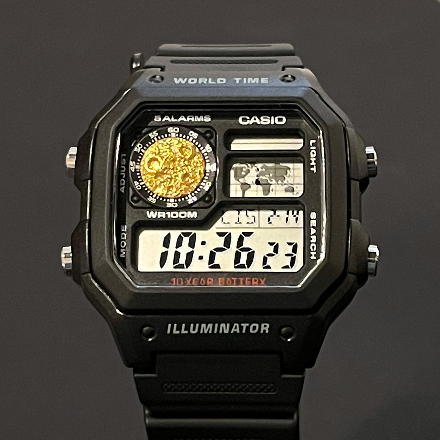 Casio AE1200 Royale 24K Gold Moon Watch