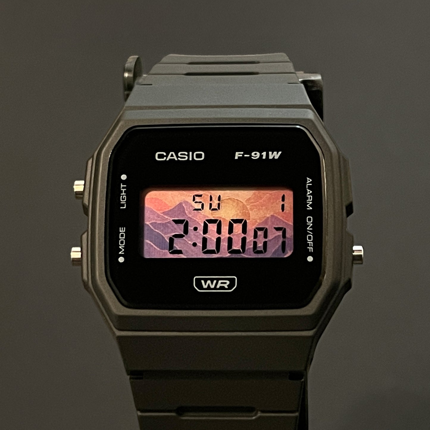 Casio F91W Mountain Sunrise