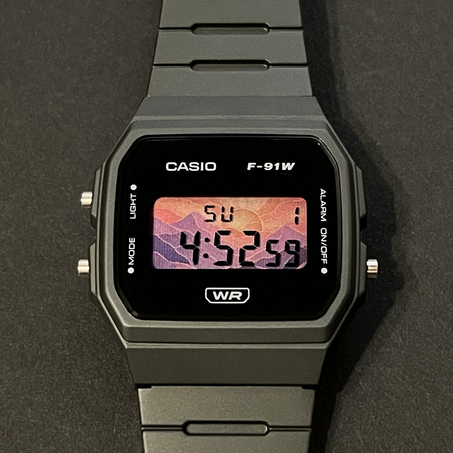 Casio F91W Mountain Sunrise