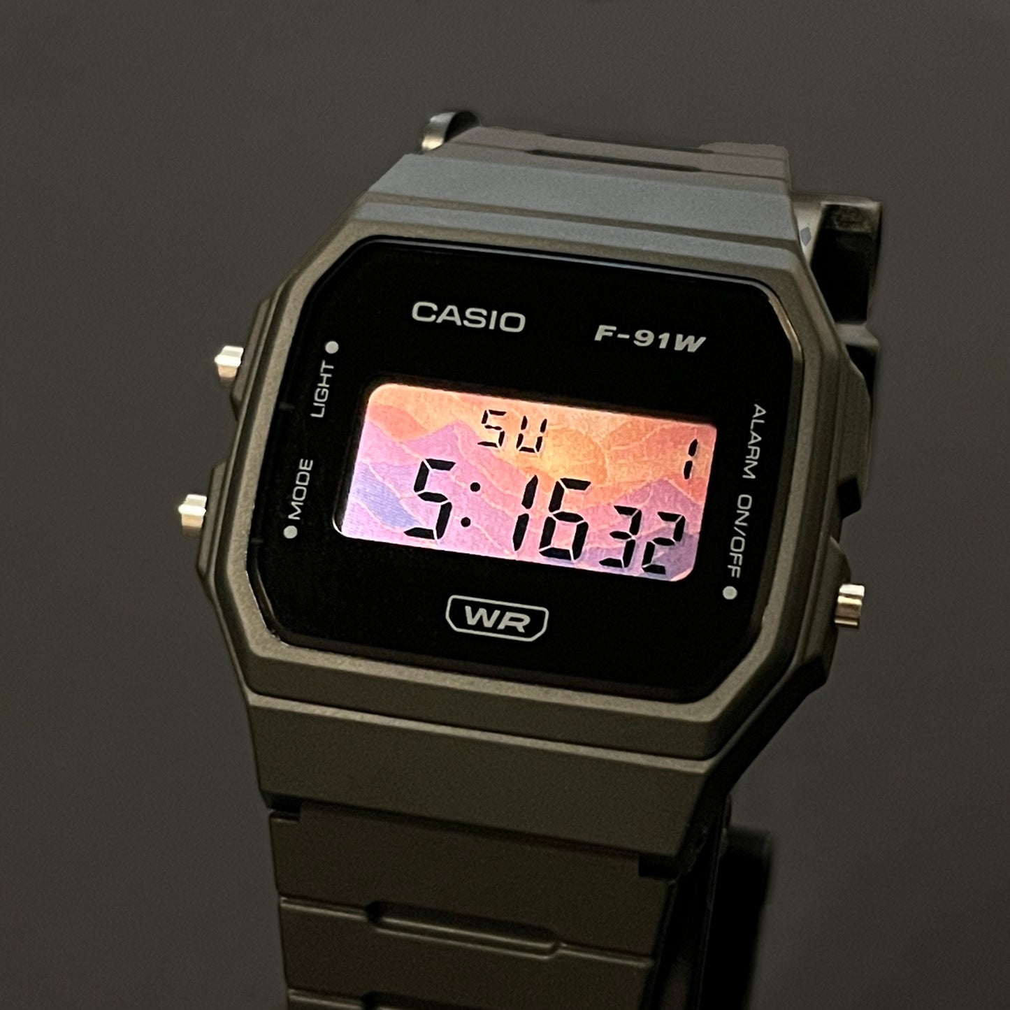 Casio F91W Mountain Sunrise