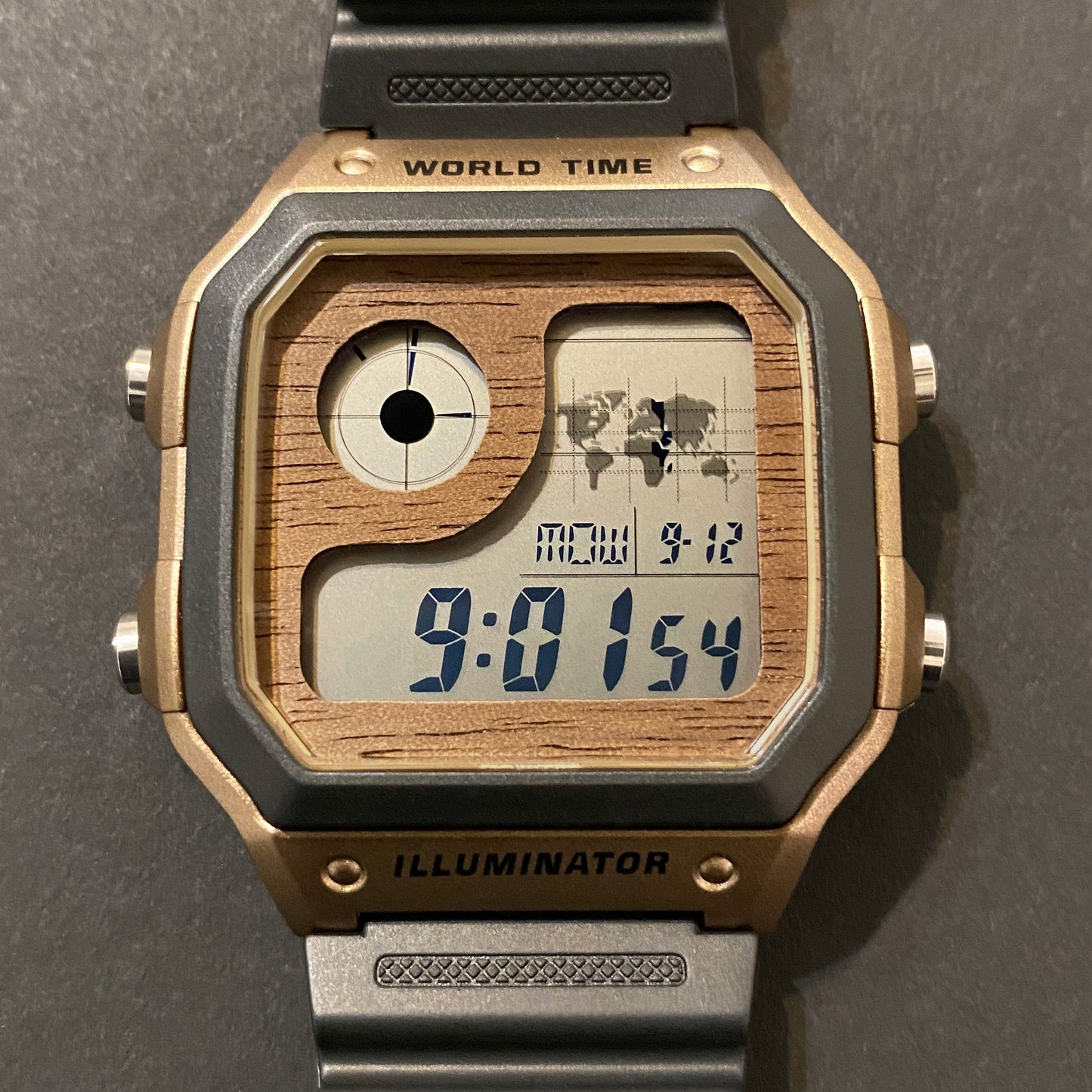 Custom Walnut Wood Casio AE1200