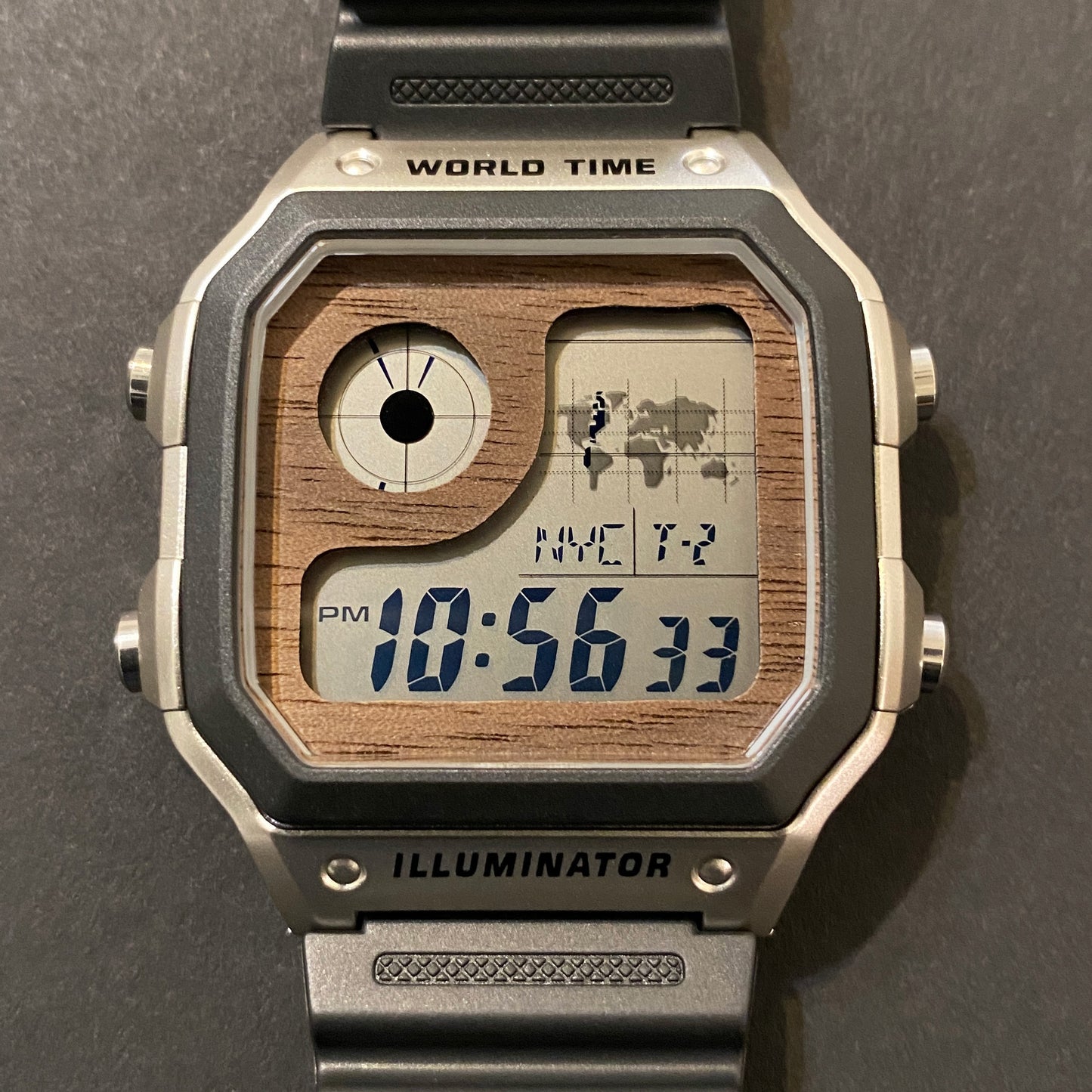 Custom Walnut Wood Casio AE1200