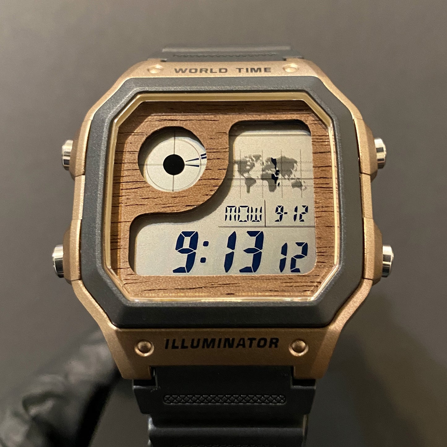 Custom Walnut Wood Casio AE1200